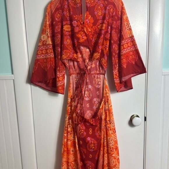 Farm Rio Printed Cutout Tiered-Hem Dress Size Medium - Picture 9 of 16